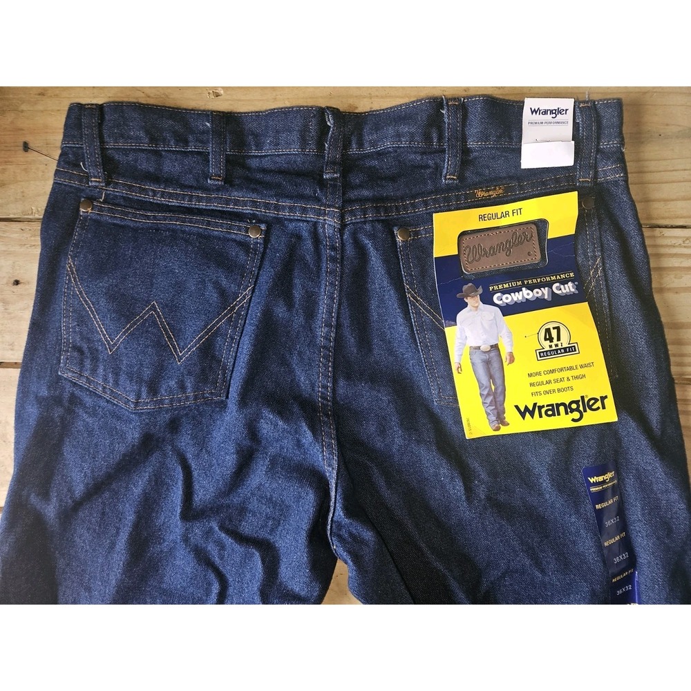 Wrangler 47MWZ Premium Performance Cowboy Cut Dark Regular Fit Jeans 36x32  NWT!